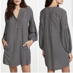 Joie Black and White Star Print Long Sleeve Shirt Dress - Size XS